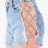 FURST OF A KIND VINTAGE CRISS CROSS SIDE CHAIN DENIM SHORTS FESTIVAL