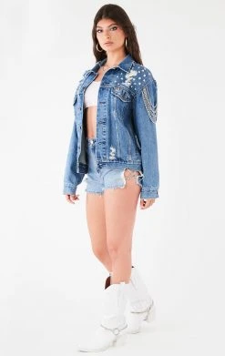 FURST OF A KIND VINTAGE DRAPE CHAIN STUDDED DENIM JACKET FESTIVAL 13 FURST OF A KIND VINTAGE DRAPE CHAIN STUDDED DENIM JACKET FESTIVAL