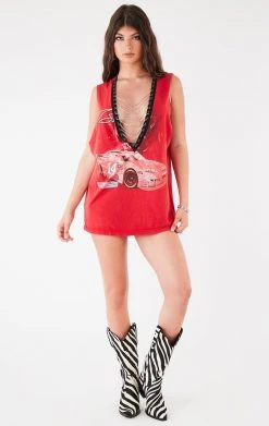 FURST OF A KIND VINTAGE CHAINS VINTAGE DEEP V CHAIN SLEEVELESS TEE