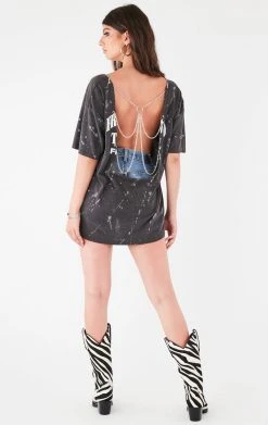 FURST OF A KIND VINTAGE CHAIN OVERLAY CUTOUT BACK TEE FESTIVAL