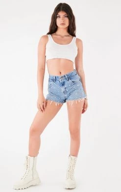 FURST OF A KIND VINTAGE ALLOVER STUD DENIM SHORTS FESTIVAL 8 FURST OF A KIND VINTAGE ALLOVER STUD DENIM SHORTS FESTIVAL