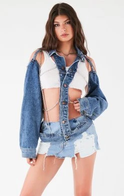 FURST OF A KIND FESTIVAL VINTAGE CUTOUT CHAIN DENIM JACKET 11 FURST OF A KIND FESTIVAL VINTAGE CUTOUT CHAIN DENIM JACKET