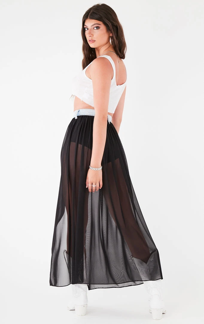 FURST OF A KIND FESTIVAL VINTAGE DENIM WAISTBAND SHEER MAXI WRAP 8 FURST OF A KIND FESTIVAL VINTAGE DENIM WAISTBAND SHEER MAXI WRAP