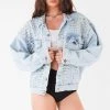 FURST OF A KIND VINTAGE ALLOVER SPIKE STUD DENIM JACKET