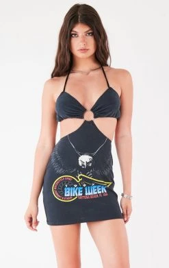 FURST OF A KIND VINTAGE CUT OUT HALTER DRESS