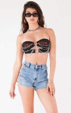 FURST OF A KIND VINTAGE CUT OUT WATERFALL CHAIN TUBE TOP FESTIVAL
