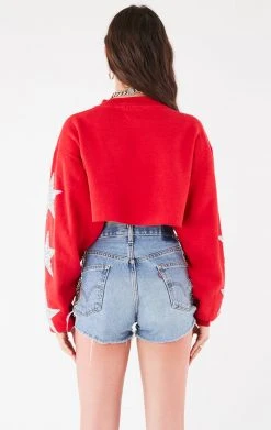 FURST OF A KIND VINTAGE STAR PATCH CROPPED SWEATSHIRT VINTAGE COLLEGE