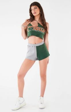 FURST OF A KIND VINTAGE CHAINS VINTAGE ONE SHOULDER DOUBLE CHAIN SHORT SET