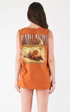 FURST OF A KIND VINTAGE CRISS CROSS RHINESTONE SLEEVELESS TEE