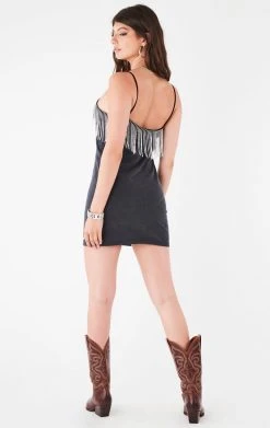 FURST OF A KIND VINTAGE DRINKS VINTAGE RHINESTONE FRINGE DRESS