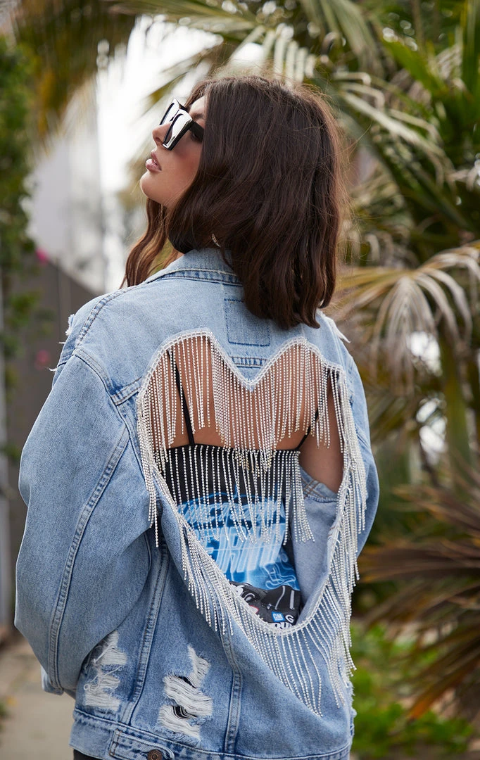 FURST OF A KIND FESTIVAL VINTAGE RHINESTONE FRINGE HEART CUTOUT DENIM JACKET 3 FURST OF A KIND FESTIVAL VINTAGE RHINESTONE FRINGE HEART CUTOUT DENIM JACKET