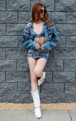 FURST OF A KIND FESTIVAL VINTAGE DENIM BRA TOP 13 FURST OF A KIND FESTIVAL VINTAGE DENIM BRA TOP