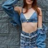 FURST OF A KIND FESTIVAL VINTAGE DENIM BRA TOP