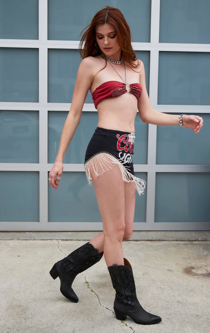 FURST OF A KIND VINTAGE DRINKS VINTAGE RHINESTONE FRINGE SKIRT 4 FURST OF A KIND VINTAGE DRINKS VINTAGE RHINESTONE FRINGE SKIRT