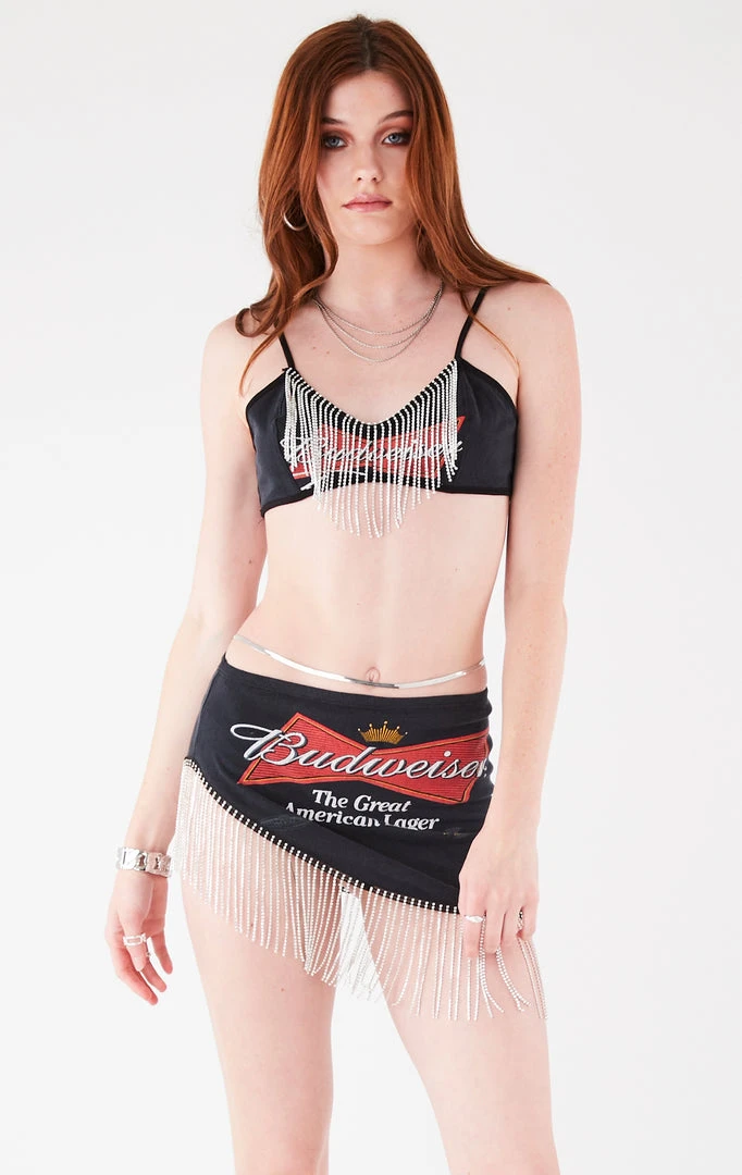 FURST OF A KIND VINTAGE DRINKS VINTAGE RHINESTONE FRINGE BRA TOP AND SKIRT SET 3 FURST OF A KIND VINTAGE DRINKS VINTAGE RHINESTONE FRINGE BRA TOP AND SKIRT SET