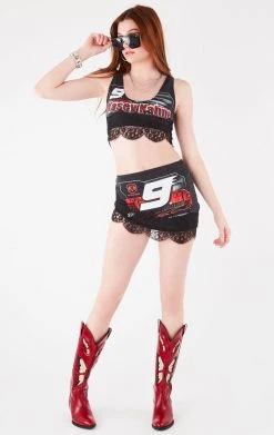 FURST OF A KIND VINTAGE LACE TRIM TANK AND SKIRT SET FESTIVAL