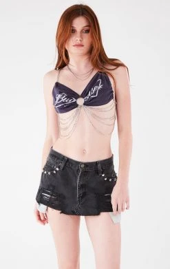 FURST OF A KIND FESTIVAL VINTAGE WATERFALL CHAIN BRA TOP