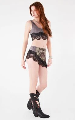 FURST OF A KIND FESTIVAL VINTAGE LACE TRIM TANK AND SKIRT SET