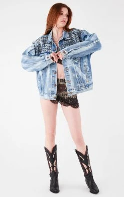 FURST OF A KIND VINTAGE BLEACH STUDDED DENIM JACKET
