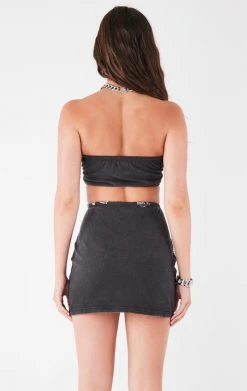 FURST OF A KIND VINTAGE CHAINS VINTAGE WATERFALL CHAIN TUBE TOP AND SKIRT SET