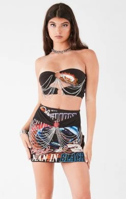 FURST OF A KIND VINTAGE WATERFALL CHAIN TUBE TOP AND SKIRT SET FESTIVAL