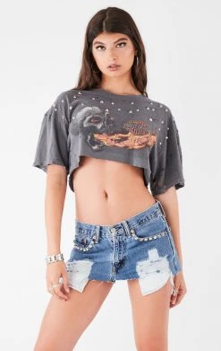 FURST OF A KIND VINTAGE MULTI STUD CROPPED TEE FESTIVAL