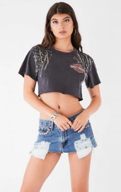 FURST OF A KIND VINTAGE PIN AND CHAIN CROPPED TEE VINTAGE CHAINS