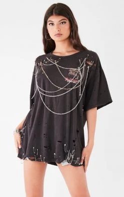FURST OF A KIND VINTAGE MULTI DRAPED CHAIN TEE