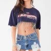 FURST OF A KIND VINTAGE RHINESTONE FRINGE CROP TEE 1 FURST OF A KIND VINTAGE RHINESTONE FRINGE CROP TEE
