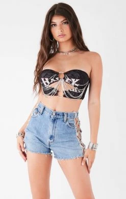 FURST OF A KIND VINTAGE CUT OUT WATERFALL CHAIN TUBE TOP