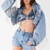 FURST OF A KIND VINTAGE CHAIN FRINGE DENIM JACKET