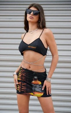 FURST OF A KIND FESTIVAL VINTAGE CHAIN WRAP TOP AND CHAIN WAIST SKIRT SET