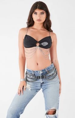 FURST OF A KIND VINTAGE WATERFALL CHAIN BRA TOP FESTIVAL