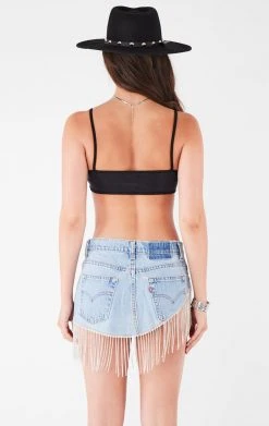 FURST OF A KIND VINTAGE RHINESTONE FRINGE BRA TOP