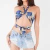 FURST OF A KIND VINTAGE HAWAIIAN TIE NECK WRAP TOP FESTIVAL
