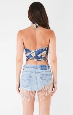 FURST OF A KIND VINTAGE HAWAIIAN TIE NECK WRAP TOP FESTIVAL 7 FURST OF A KIND VINTAGE HAWAIIAN TIE NECK WRAP TOP FESTIVAL