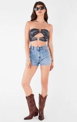 FURST OF A KIND VINTAGE CUT OUT CHAIN HALTER TOP