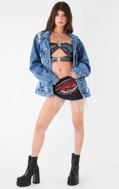 FURST OF A KIND VINTAGE RHINESTONE FRINGE SKIRT