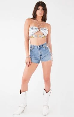 FURST OF A KIND VINTAGE CHAINS VINTAGE CUT OUT CHAIN HALTER TOP