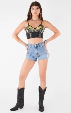 FURST OF A KIND VINTAGE DOUBLE PIN FRONT CROPPED TANK FESTIVAL