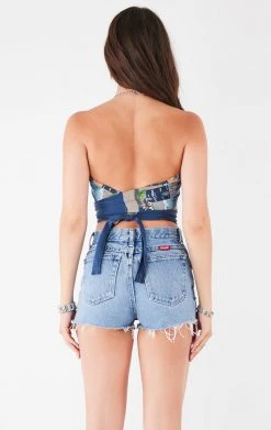 FURST OF A KIND VINTAGE CHAIN NECK WRAP TOP