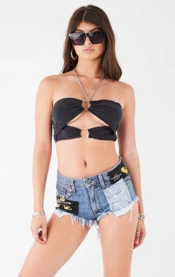 FURST OF A KIND VINTAGE CUT OUT CHAIN HALTER TOP