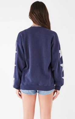 FURST OF A KIND VINTAGE STARS VINTAGE SILVER STAR PATCH SWEATSHIRT