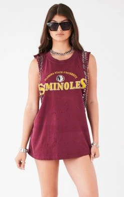 FURST OF A KIND VINTAGE SAFETY PIN SLEEVELESS TEE VINTAGE PINS