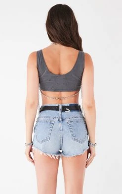 FURST OF A KIND FESTIVAL VINTAGE CROPPED TANK WITH BODY CHAIN