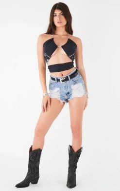 FURST OF A KIND VINTAGE CHAIN NECK WRAP TOP FESTIVAL