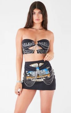 FURST OF A KIND VINTAGE WATERFALL CHAIN TUBE TOP AND SKIRT SET