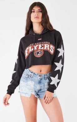 FURST OF A KIND VINTAGE SPORTS VINTAGE STAR PATCH CROPPED HOODIE