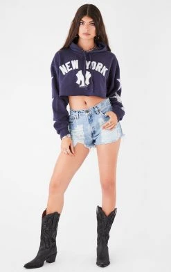 FURST OF A KIND VINTAGE STAR PATCH CROPPED HOODIE