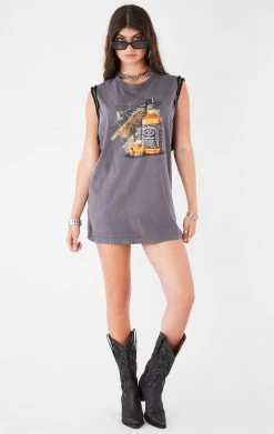 FURST OF A KIND VINTAGE CHAIN TRIM SLEEVELESS TEE VINTAGE CHAINS